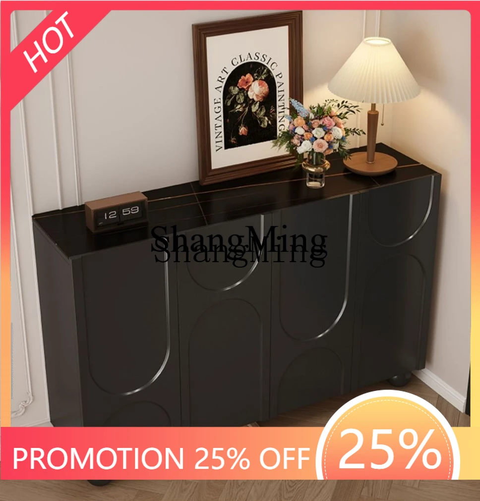 

CL household door large-capacity solid wood entrance cabinet integrated living room tea cabinet