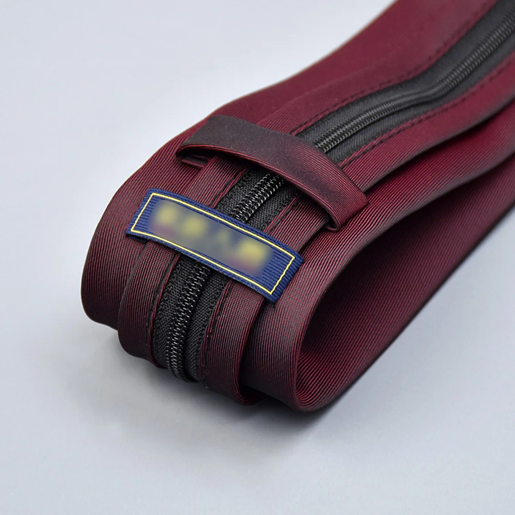 

Noble Wine Red Zipper Tie Men Business Neck Tie Pre Tied Lightweight Comfortable For Weddings Graduations Celebrations
