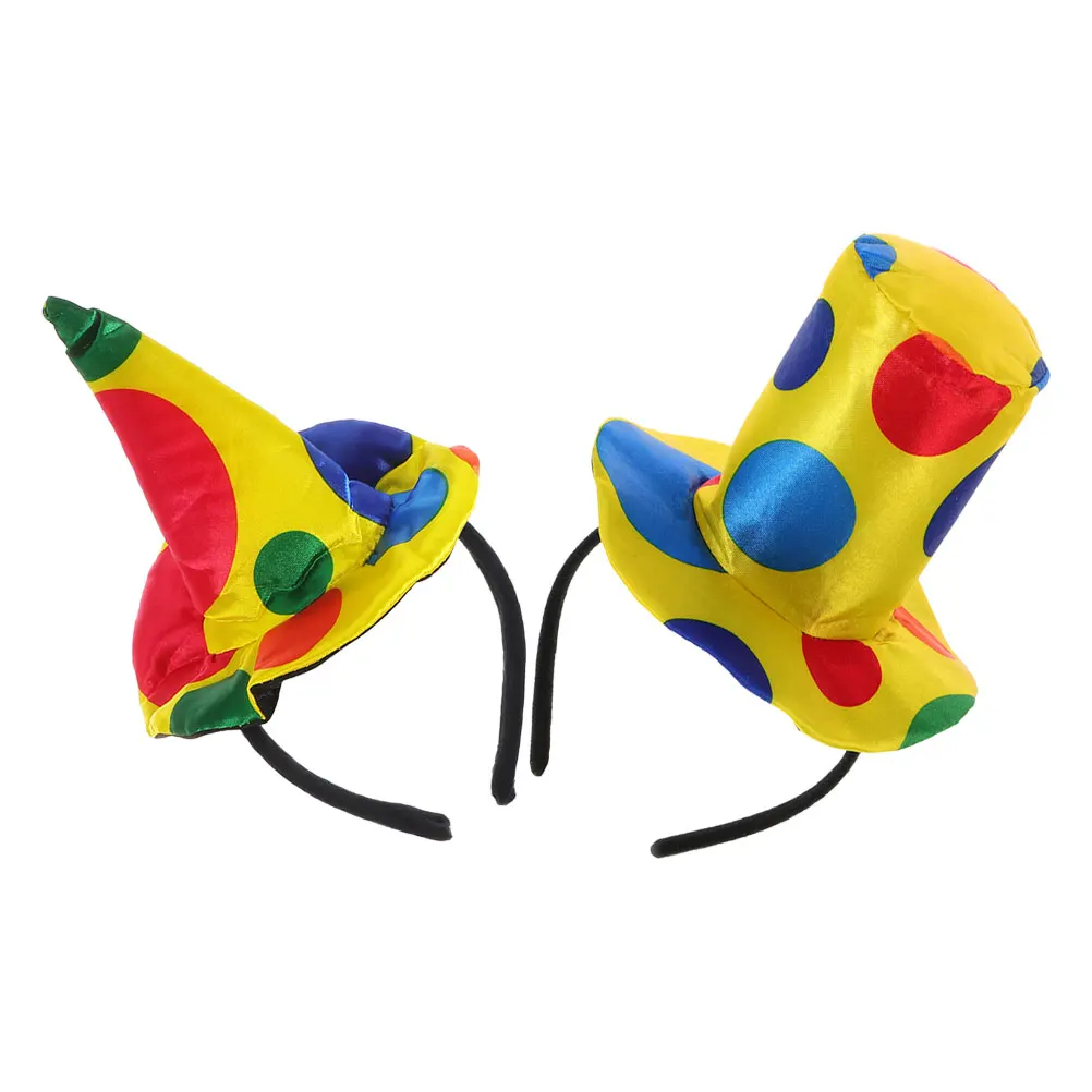 

2Pcs Clown Hat Headband High Quality Circus Accessories Carnival Dress up Gras Women Headgear Halloween Bulk
