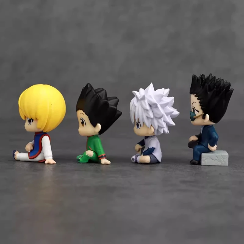 Hunter x Hunter Chibi Sitzende Anime-Figur 4 Stück/Set Niedliche Gon Killua Kurapika Leorio Puppen-Modell Schreibtisch-Dekoration Kapselspielzeug Geschenk – Detail 4