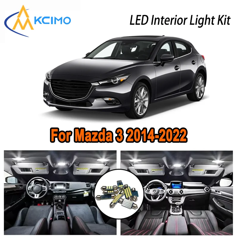 

High-Quality LED Interior Kit for Mazda 3 2014-2022 2018 2019 2020 2021 Premium Error-Free Dome Map Trunk Automotive Lamps