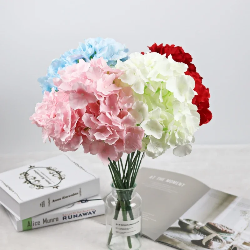 5 Heads Mallorca Learless Hydrangea Wedding Flower Handheld Flower Bundle Home Decoration Silk Flower