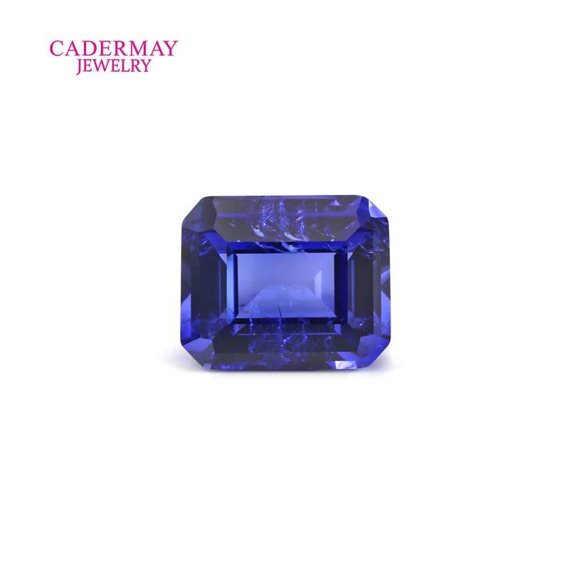 Inclusions Lab Grown Sapphire 2x4mm-15x20mm Emerald Cut Cornflower Blue Synthetic Sapphire Loose Gemstone for Diy Jewelry Design