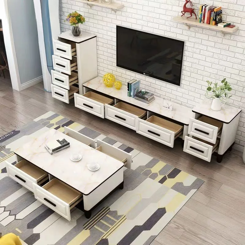 مجموعة طاولة القهوة لخزانة التلفزيون وأثاث غرفة المعيشة الاسكندنافية الحديثة والبسيطة #3