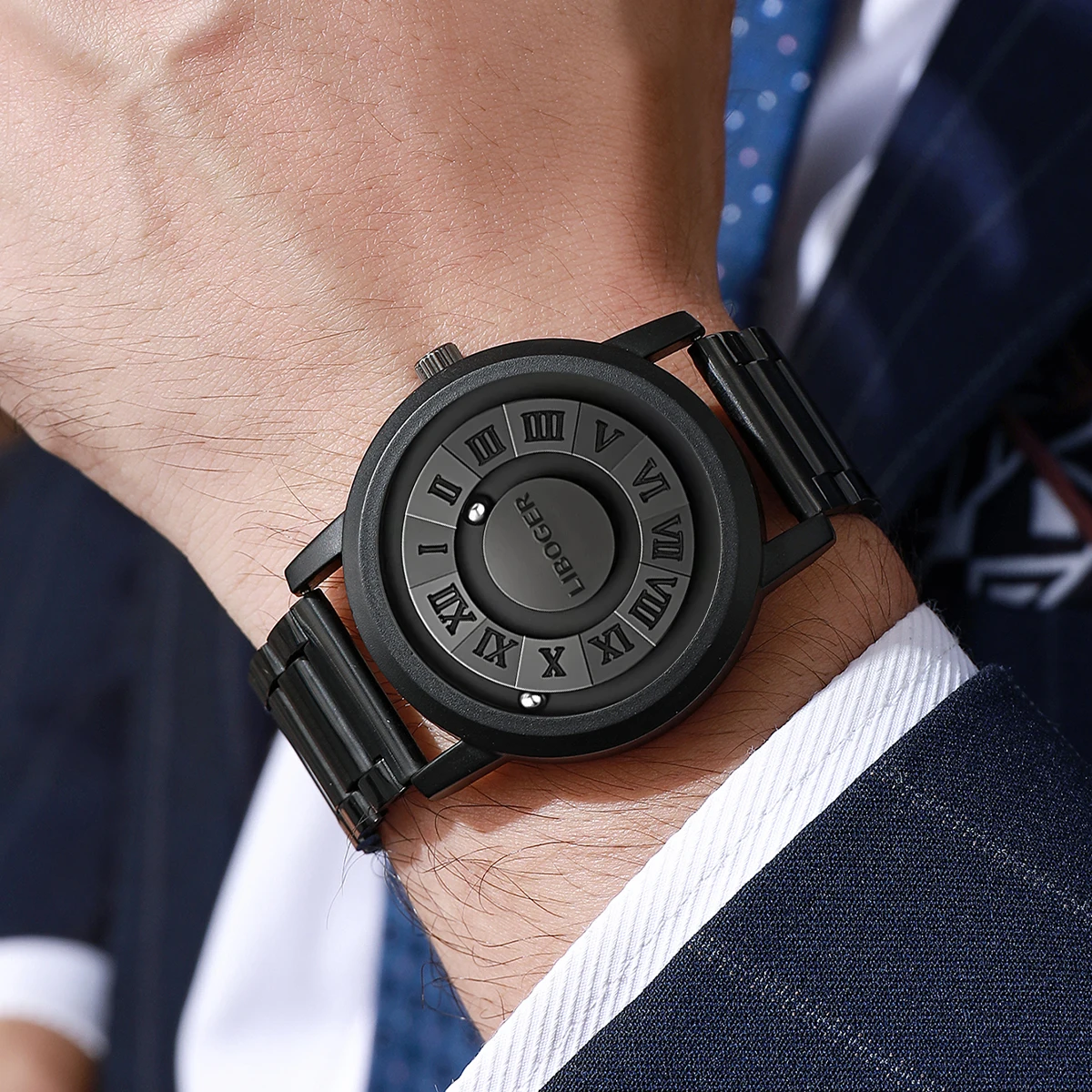 Fashion Magnetic Suspension Men Business Quartz Watch Roma Dial Watches For Mens Clock Relogio Masculino（Without Box）