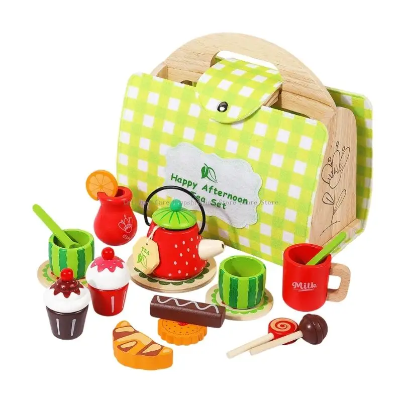 ملحقات المطبخ للعب التظاهري للأطفال الصغار، أواني الأطباق الخشبية، لعبة تعليمية للفتيات والأولاد
