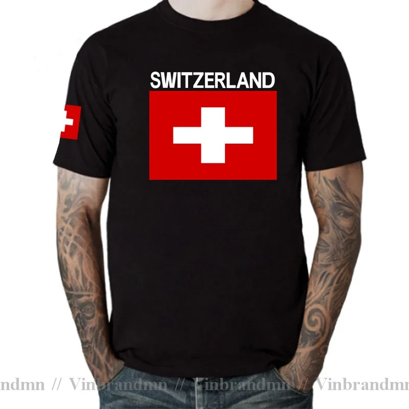 Swiss Confederation Switzerland T Shirt Men Fashion T-shirt Nation Team Sports Fan Tshirt Country CHE CH Confoederatio Helvetica