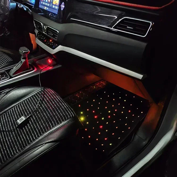 

Universal car mats 4 pieces luminescence Starry sky Fiber optic car floor mats car interior