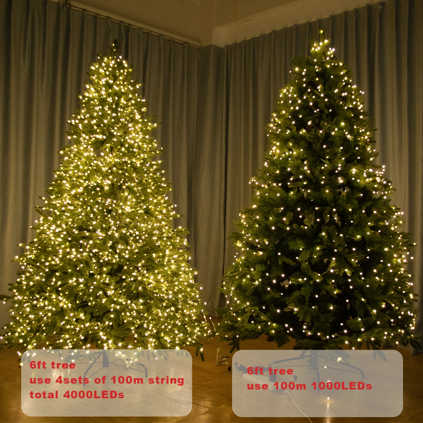 وميض ستار شجرة عيد الميلاد الديكور الجنية أضواء الأخضر الأسلاك النحاسية 30 متر 50 متر 100 متر 120 متر 200 متر 300 متر المكونات في جارلاند سلسلة ضوء #3