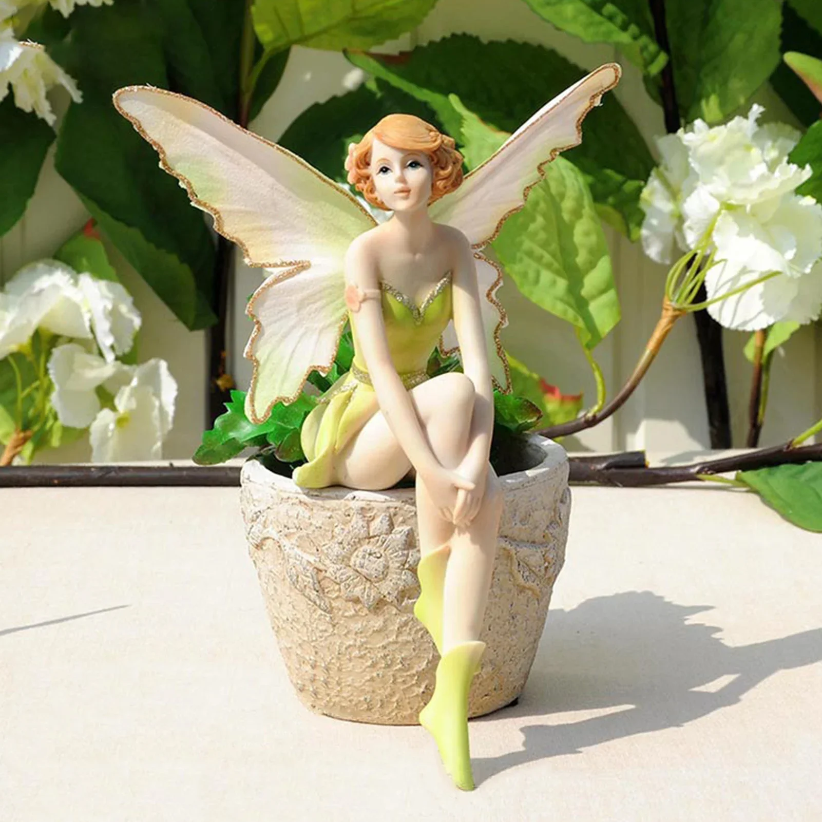 

Flower Fairy Angel Figurines Home Ornament Garden Miniatures Resin Beautiful Girl Wedding Gifts