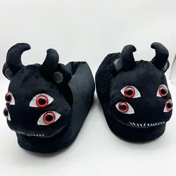 Rytanda Winter Warm Cute Cartoon Indoor Soft Non-slip Fluffy Slippers For Kids Man and Women Home Cotton Shoes