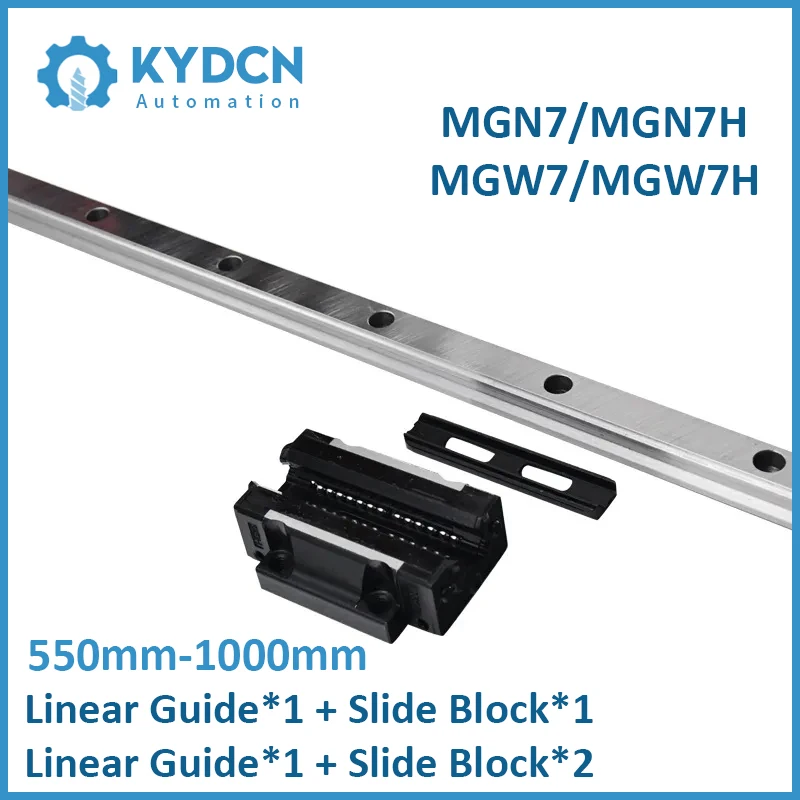 

MGN7C MGN7H MGW7C MGW7H Miniature Linear Guide Rail and Block S45C 600mm-1000mm CNC Mini Sliding System for 3D Printer