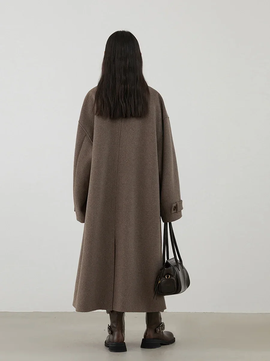 CHIC VEN Women Woolen Coats Fashion Retro Design Button Loose Long Overcoat Korean Female Clothing Autumn Winter New 2026