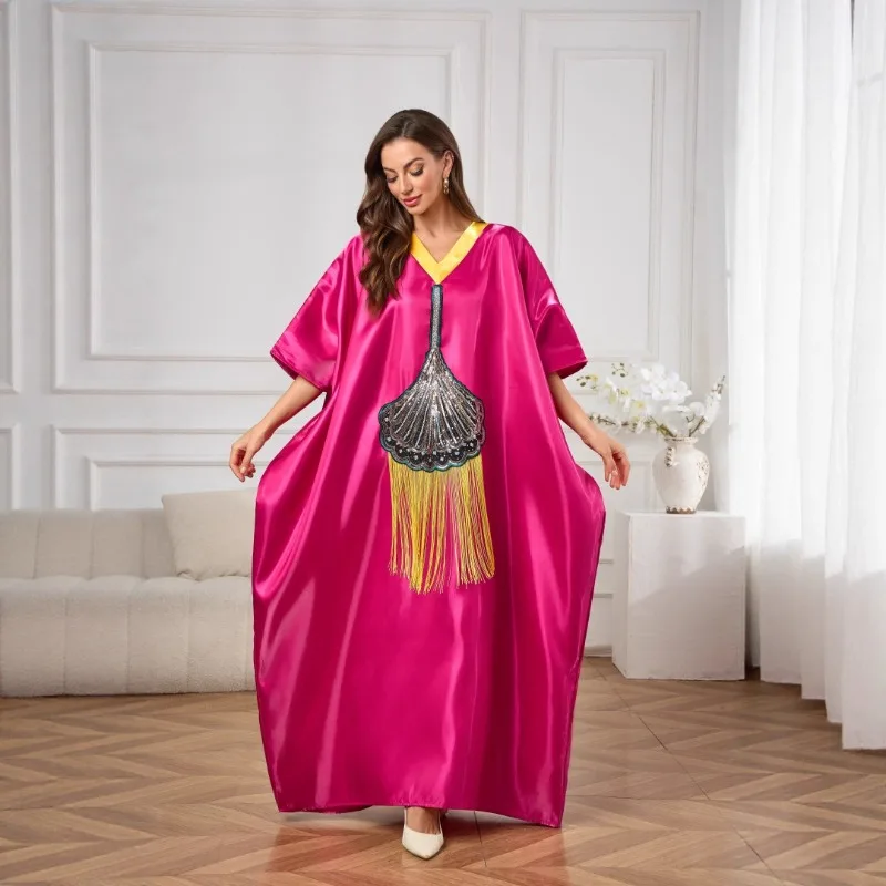 

Sequin African Dresses for Women Traditional Africa Clothing Dashiki Ankara Outfits Gown Abayas Muslim Kaftan Maxi Long Dress