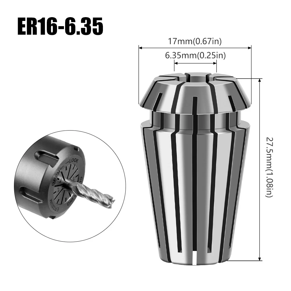 Chuck Engraving Machine Spindle Elastic Chuck Motor Shaft ER16/20 Nut Wrench For Engraving Machine Spindle CNC Machining