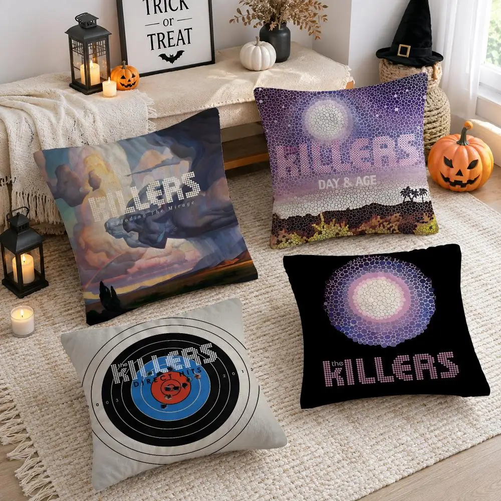 RocK Band The K-Killers Cushion Cover Plush Decorative Pillow Case With Hidden Zipper Cutecore Room Decor For Home
