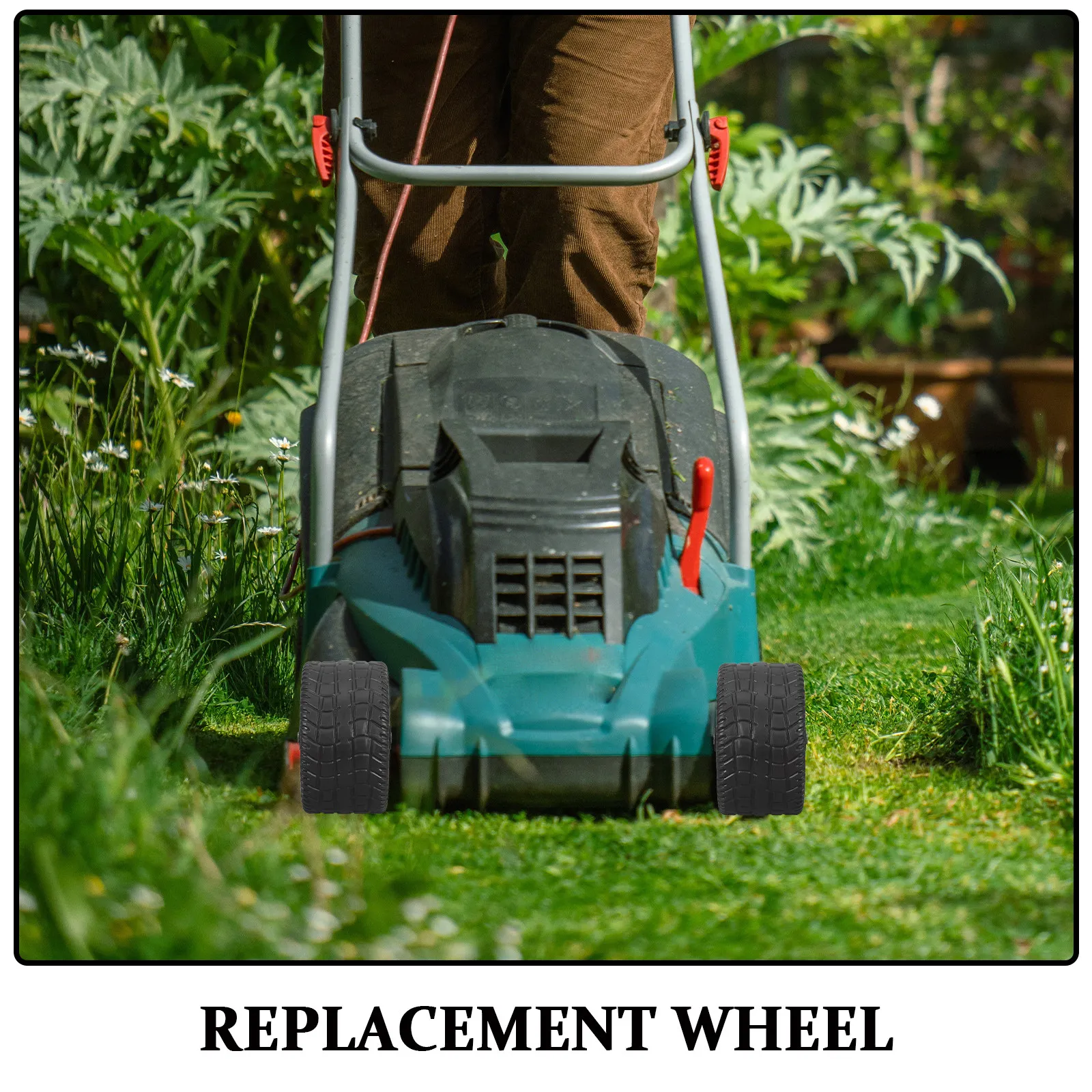 Replacement Lawn Mower Wheel Rubber Caster 6.6 Inch Heavy Duty Garden Dump Cart Yard Utility Trailer Hand Truck Tire