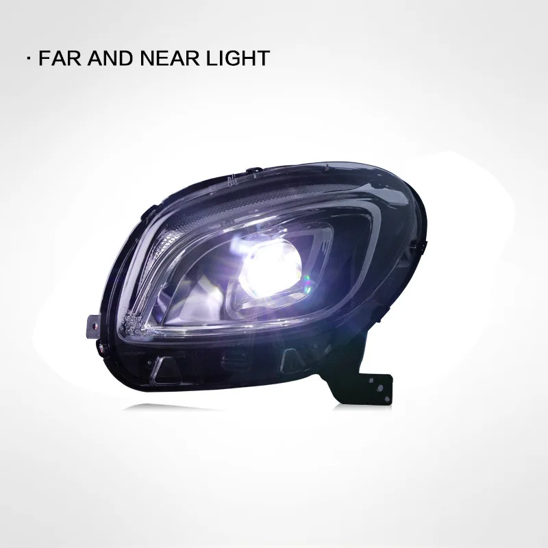 المصابيح الأمامية للسيارة لمرسيدس بنز الذكية 453 2015 2016 2017 2018 2019 LED مجموعة المصابيح الأمامية للسيارة ملحقات عدسة العرض