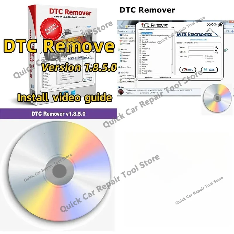 Newest DTC Remover For KESS KTAG FGTECH obd2 scanner Car Repair Software MTX DTC Remover 1.8.5.0 With Keygen ECU Tuning Software