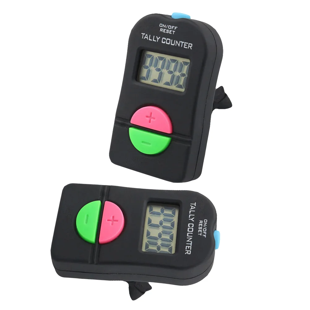 2 PCS Manual Digital /Minus Display Number Clicker Black LED Countdown