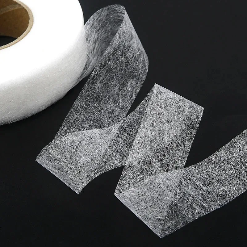 Cinta adhesiva de doble cara no tejida de 64M, cinta adhesiva para planchar en el dobladillo, borde para acortar pantalones de reparación para sombreros, ropa, herramienta de costura DIY
