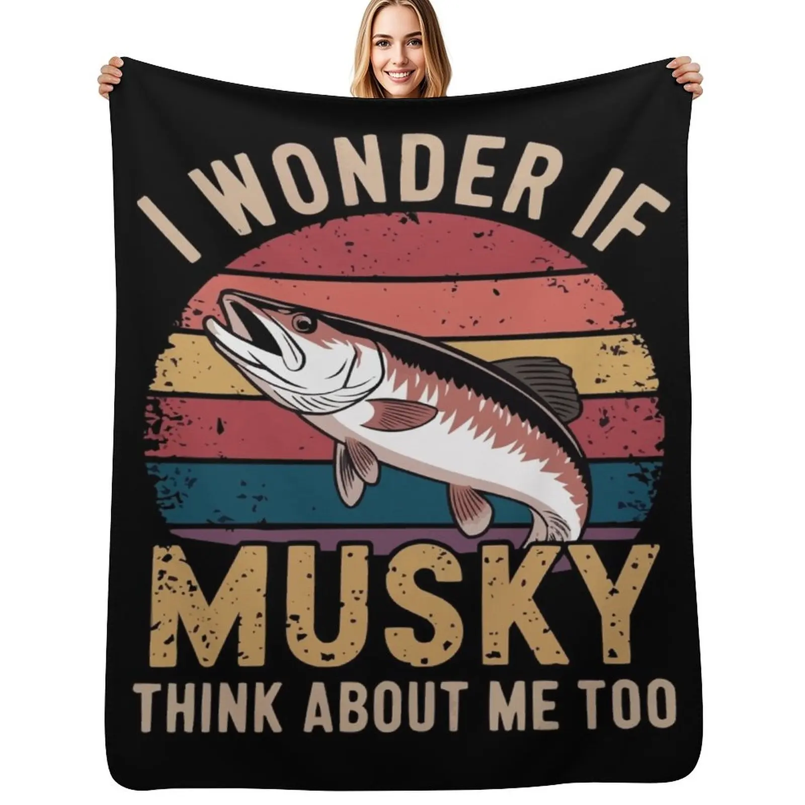 Musky Fishing Think About Throw Blanket Blankets For Bed Bed covers Quilt Nap Thermal Decorative Sofas Blankets