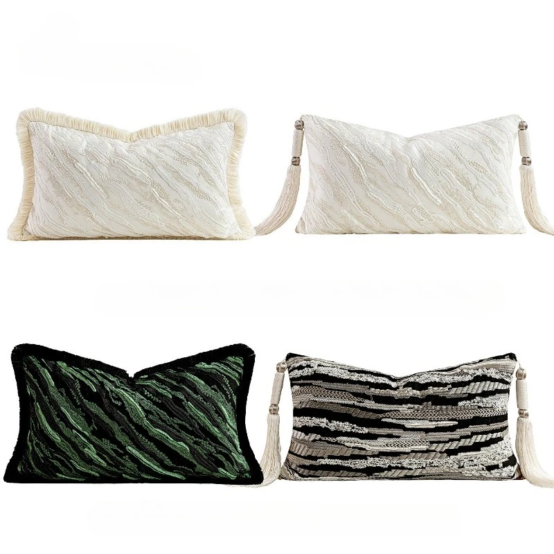 30X50/50X50CM French Beige Throw Pillow Cover Light Luxury Modern Stamping Waist Cushion Cover Decor Home Decorative Pillowcase