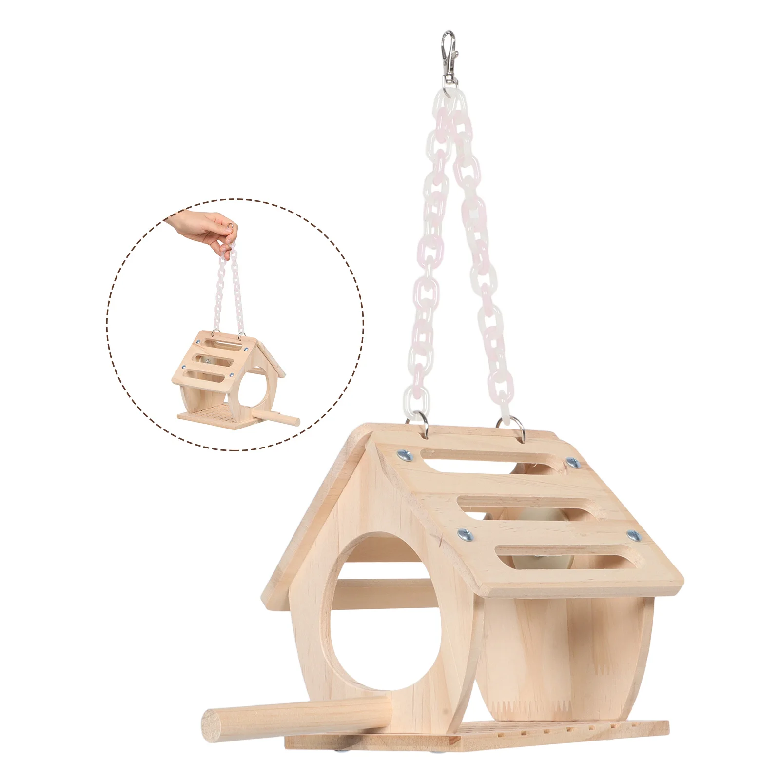 

Parrot Wooden House Bird Nest Cockatiel Hanging Finch Perch Stand Conure Breeding Boxes