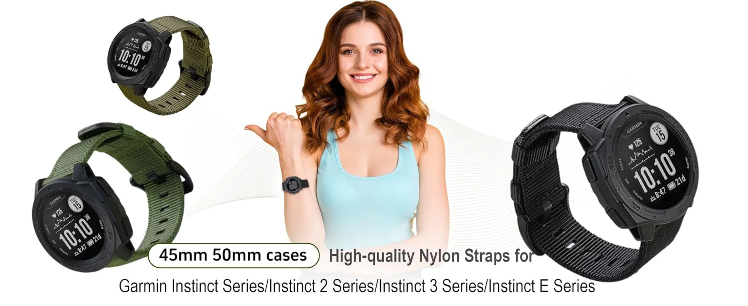 22 mm 26 mm robustes Nylon für Garmin Instinct 2/2X/3/E Uhrenarmband 45/50 mm Armband für Instinct Solar/Esports Tactical Band – Detail 1