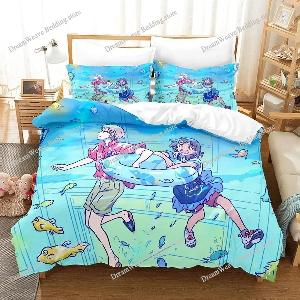 Deji Meets Girl Luxury Bedding Set Japan Anime Cartoon Duvet Cover Set Comforter Bedspread Twin Single Size Printed Home Textile