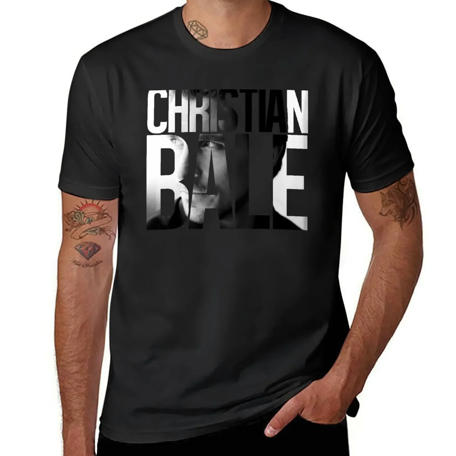 

Christian Bale T-Shirt oversized graphic tee quick drying tops vintage anime shirt T-shirts for men cotton