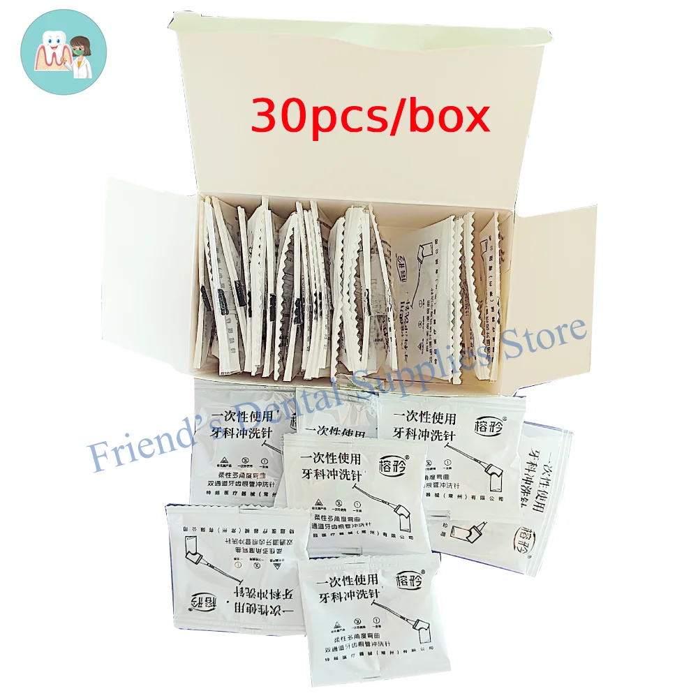 

30-Pack Dental Disposable 30G Endo Needle Tips with 2-Side Vent for Root Canal Irrigation Dental Root Canal Treatment