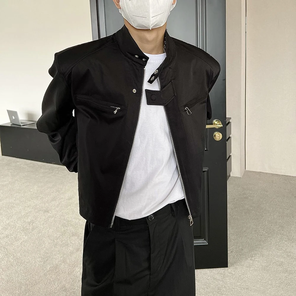 Mens Deconstructed Lightweight Casual Bomber Jacket Streetwear Fashion Youth Outdoor City Boy Avant Garde Long Sleeve Top 2026