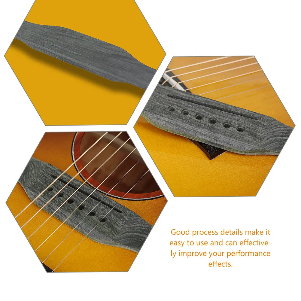 Premium Wooden Acoustic Guitar Bridge Replacement Smooth Bridge for Enhanced Tone Transmission and Improved Performance Easy