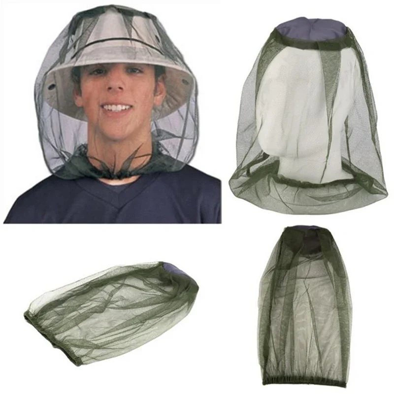 Outdoor Fishing Cap Anti Mosquito Insect Garden Beekeeping Hat Camping Bug Mesh Head Net Face Protector Hats Fishing Cap Nets