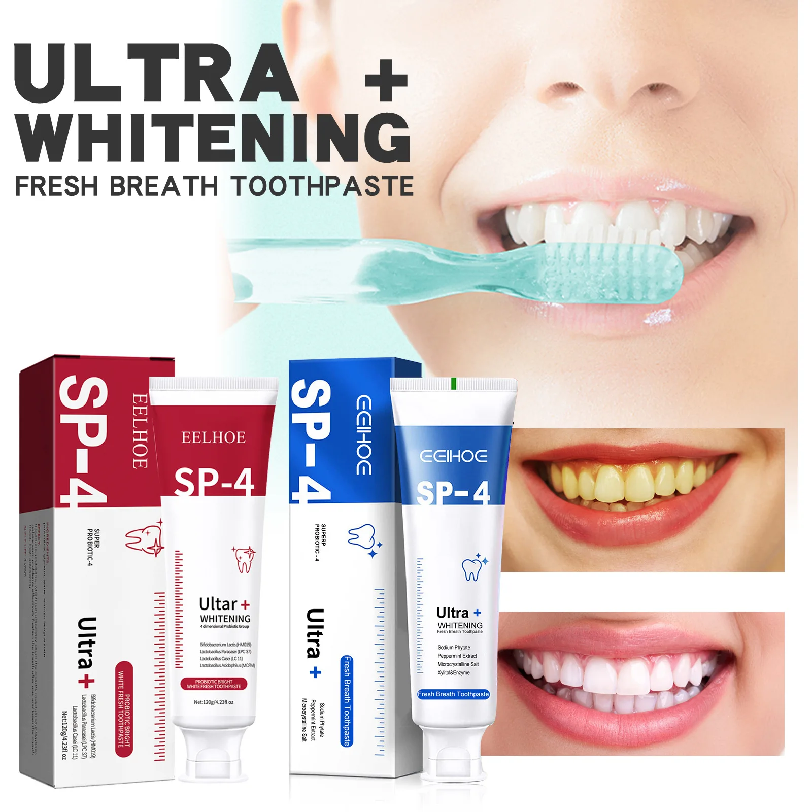 120g SP-4 Probiotic Whitening Toothpaste Brightening & StainRemoving SP4 Fresh Breath Enzyme Toothpaste WhiteningTeeth