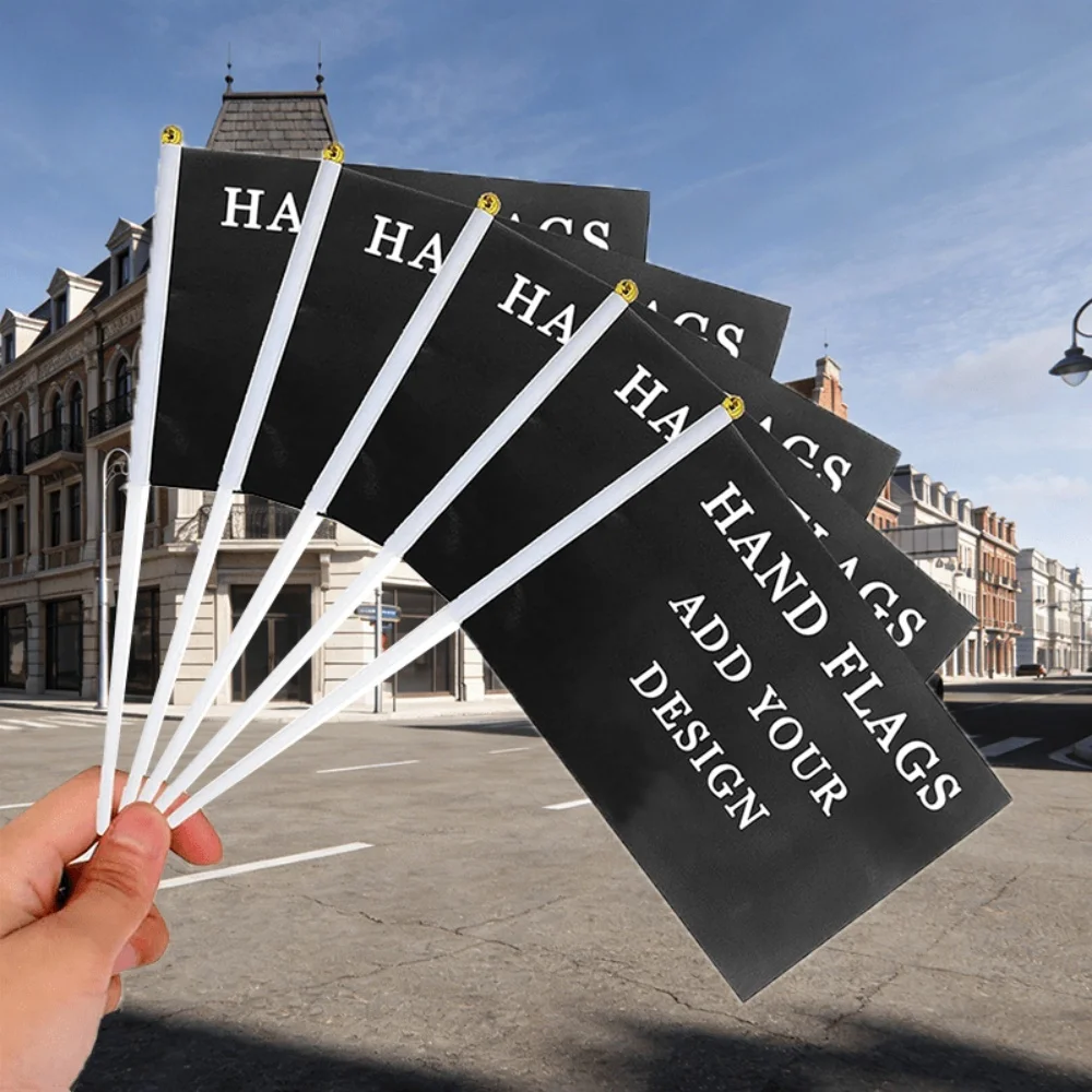 Custom Mini Hand Held Waving Flags, Personalized Printed Text & Image Hand Flags with Stick,Custom Handheld Flags Party Festival