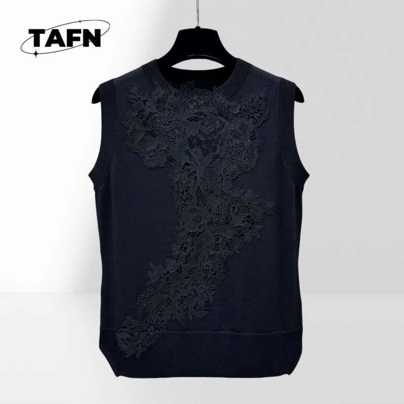 

25 Popular European and American Style Advanced Cashmere Warm Banquet Ladies' Vest Clothing Trendy Simple BeautifulA25245