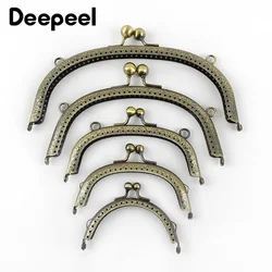 Bronze Purse Handle Semicirc Frame Purses Bags Metal Kiss Clasp Lock Sewing Handbag Handles DIY Bag Accessories