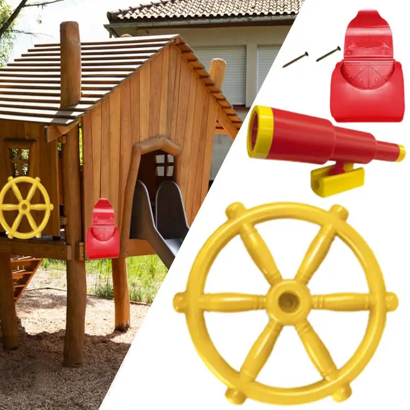 Kids Childrens Play Toy Mailbox and Telescope Outdoor Swing Set for Interactive Learning Ages 3+ Children Kids Boys Girls