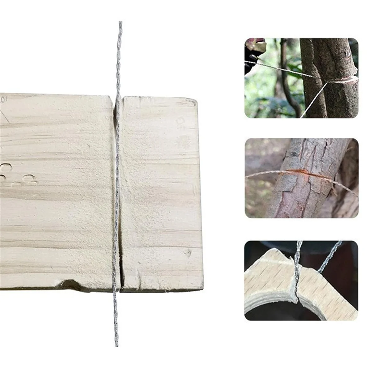 AA98 6Pcs Stainless Steel Cable Saw, Metal Wire Saw Hand Pocket String Emergency Rope Cutting Tools PVC Pipe Cutting Tool