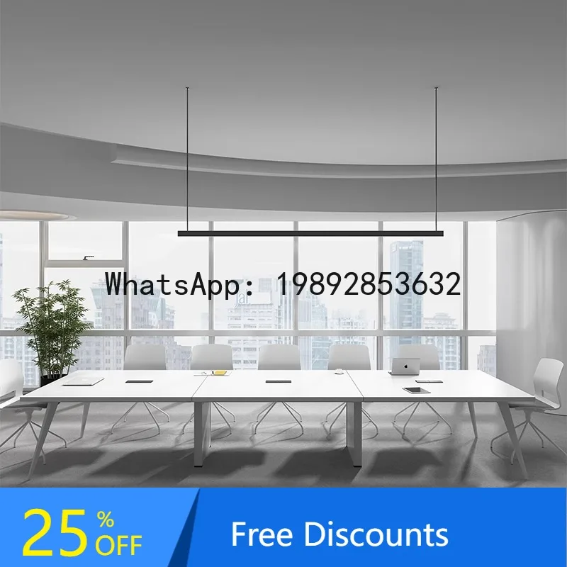 

CZ Small White Meeting Office Desk and Chair Set Conference Room Training Rectangular Table Work Desk Conference Table