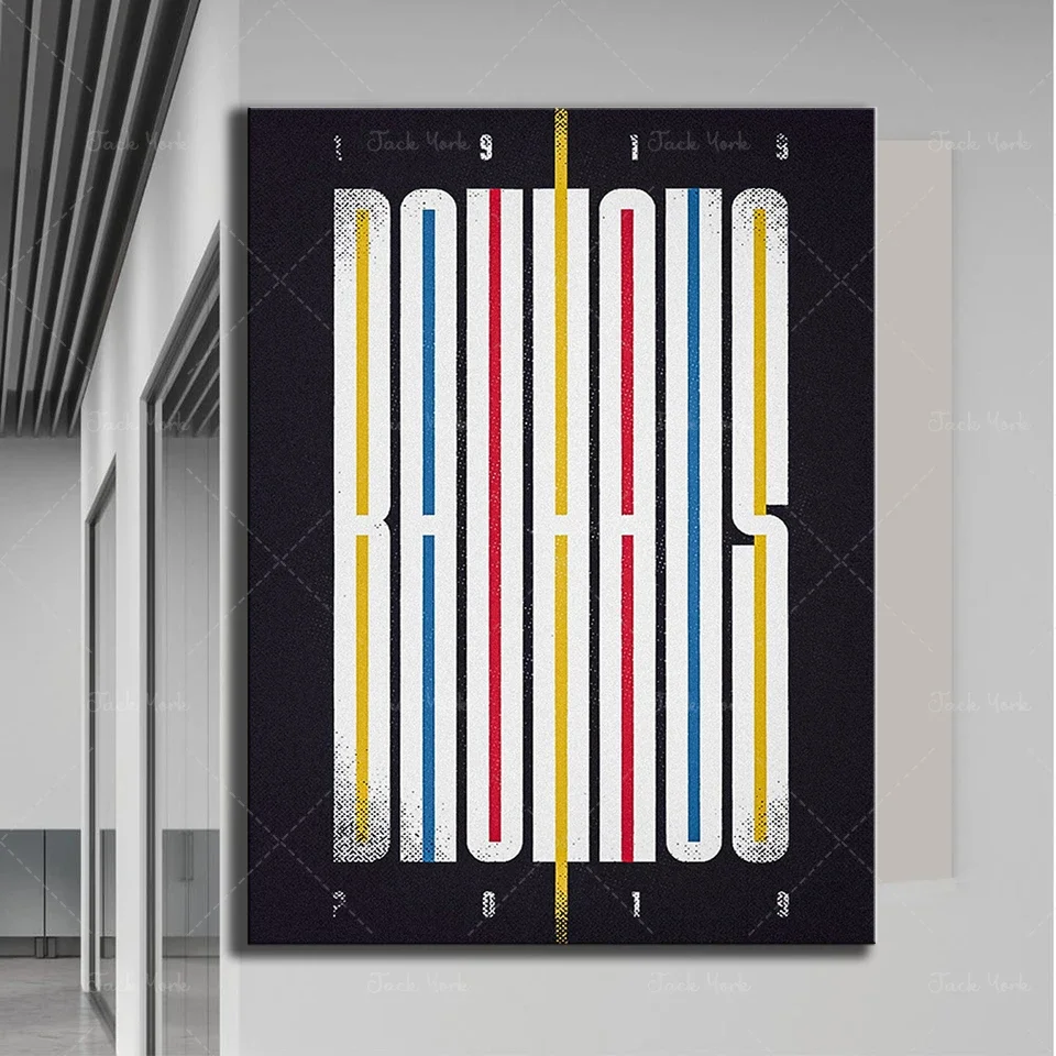 Bauhaus100 Anniversary Posters Abstract On Canvas Painting Home Decor Custom Vintage Style Artwork Free Shipping
