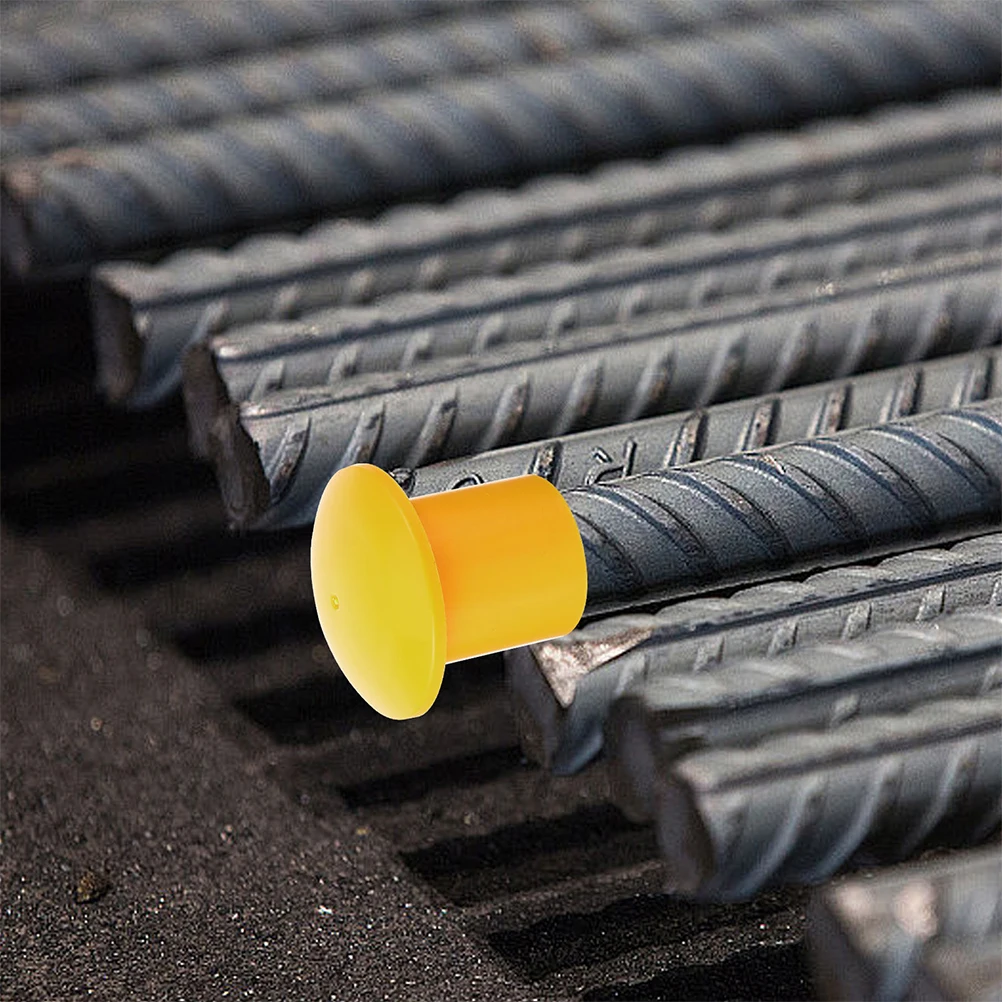 

50pcs Rebar Protection Caps Steel Bar Safety Covers Plastic Protective Caps Construction Sites Rebar Ends Sleeve Shielding Wear