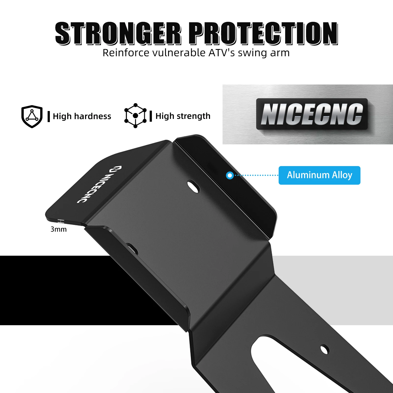 NICECNC For Honda TRX450ER Electric Start 2006-2014 ATV Swing Arm Skid Plate TRX450R Kick Start 2006-2009 Replace 50355-HP1-600