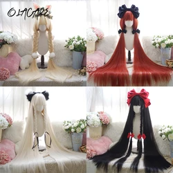OLACARE Synthetic Super Long Curly Lolita Wig With Bangs 120cm Blonde White Pink Cute Fake Hair Women Halloween Cosplay Wigs