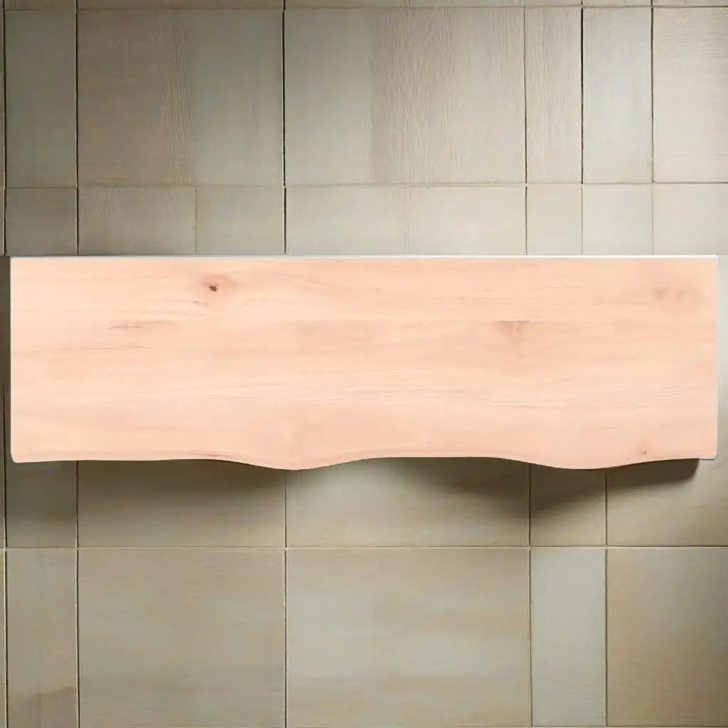 Untreated Solid Wood Bathroom Countertop 100x30x(2-6) cm - Durable & Stylish!