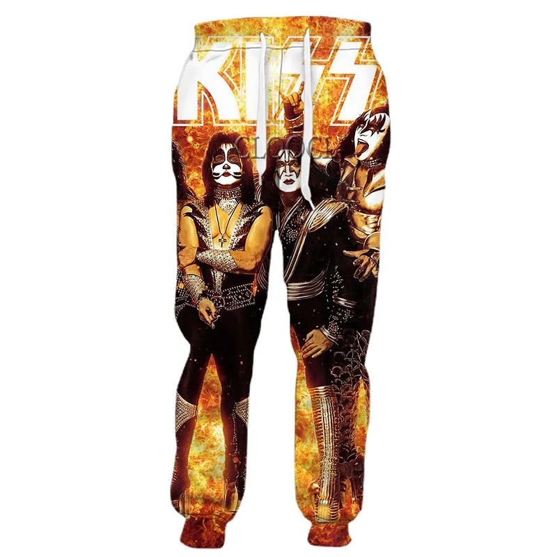 

HX Newest Rock Singer KISS Band Trousers Men Women 3D Print Fashion Harajuku Sweatpants Streetwear Pants Drop Shipping