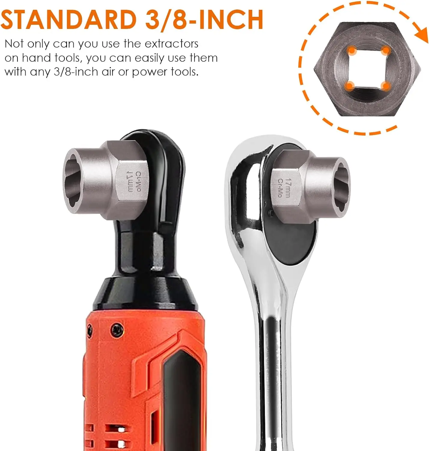 14Pcs Impact Bolt and Nut Extractor Tool Set Damaged Stripped Lug Remover Universal Socket Wrench Kit for Removing Rounded Frozen Fasteners Heavy Duty Hand Tools view 4