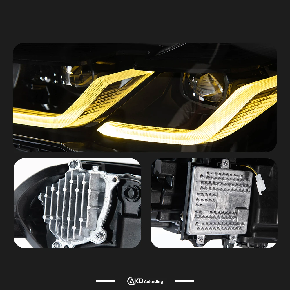 

AKD Head Lamp for BMW G30 G38 LED Headlight 2018-2020 Headlights 525i 530i M5 DRL Turn Signal High Beam Angel Eye Projector Lens